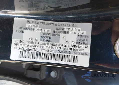 2017 Toyota Yaris Ia z USA, uszkodzony, nr VIN 3MYDLBYV5HY170037